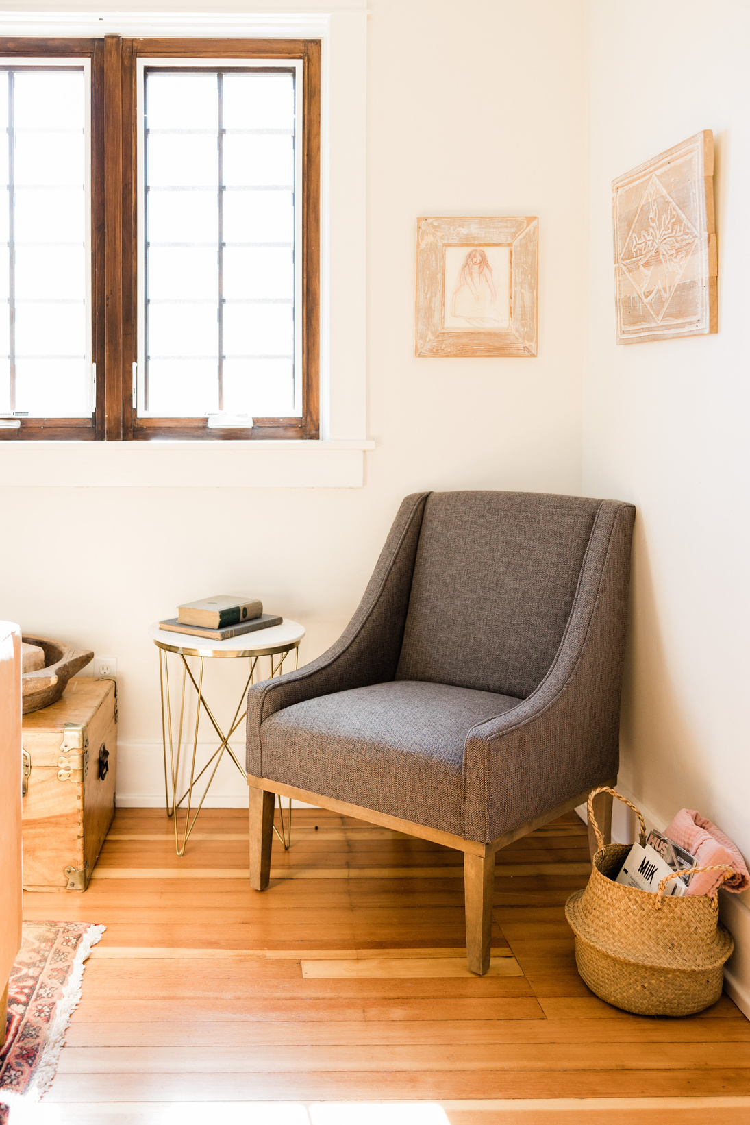 Gray Corner Chair in the Living Room