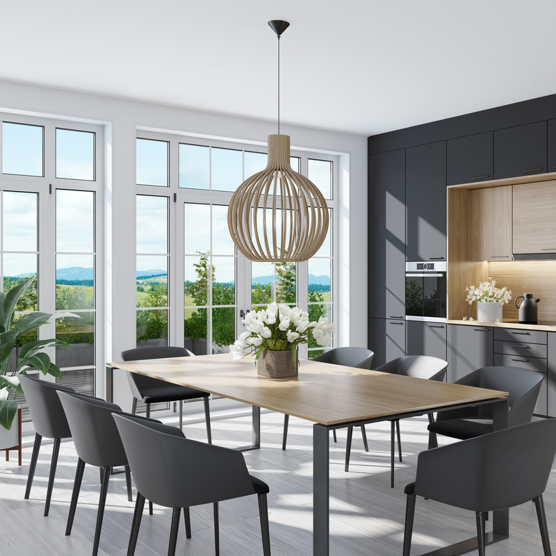 Modern Scandinavian kitchen and dining room